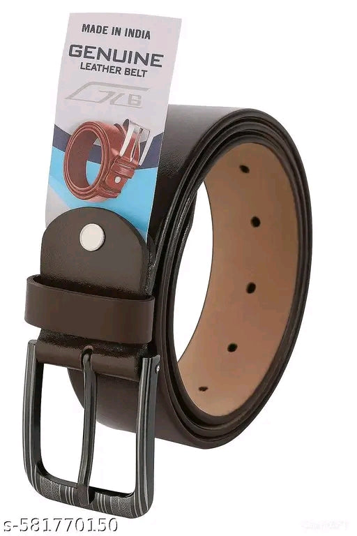 Men’s Genuine Leather Belt for Men | Premium Full-Grain Leather | Durable Metal Buckle pack of 2