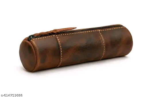 Premium Leather Combo Pencil Pouch | Multipurpose Leather Pouch for Office, School, Travel | Stylish & Durable Zipper Case | Unisex Leather Stationery Organizer