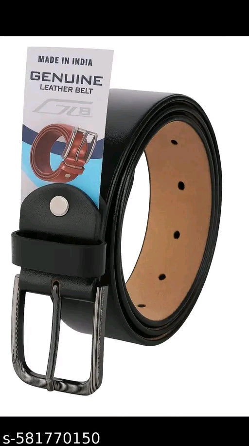 Men’s Genuine Leather Belt for Men | Premium Full-Grain Leather | Durable Metal Buckle pack of 2