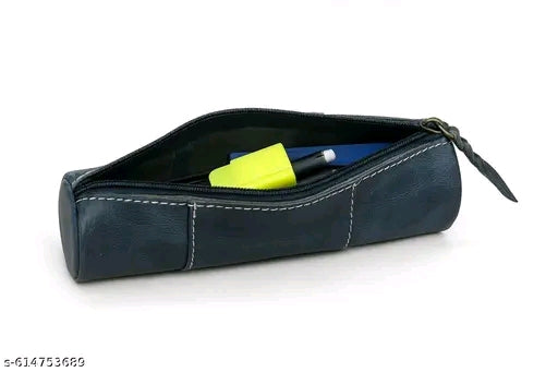 Premium Leather Combo Pencil Pouch | Multipurpose Leather Pouch for Office, School, Travel | Stylish & Durable Zipper Case | Unisex Leather Stationery Organizer