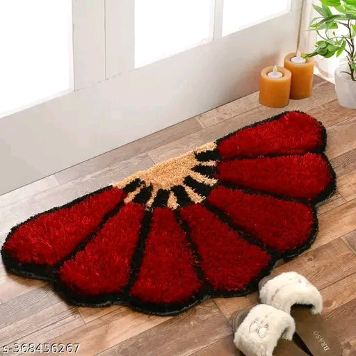Anti slip half sun flower shaped door mat