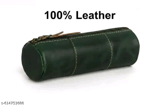Premium Leather Combo Pencil Pouch | Multipurpose Leather Pouch for Office, School, Travel | Stylish & Durable Zipper Case | Unisex Leather Stationery Organizer