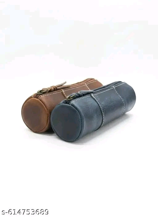 Premium Leather Combo Pencil Pouch | Multipurpose Leather Pouch for Office, School, Travel | Stylish & Durable Zipper Case | Unisex Leather Stationery Organizer