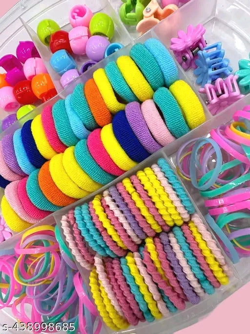 Cute Beaded Hair Rubber Bands – Set of 3 Different Colors