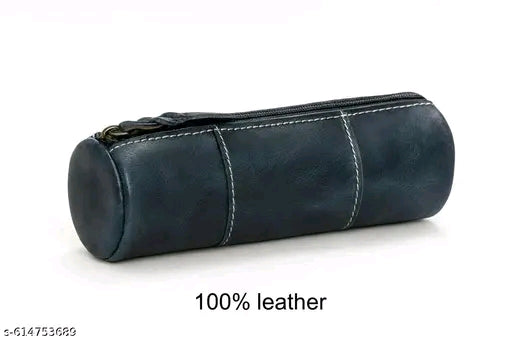 Premium Leather Combo Pencil Pouch | Multipurpose Leather Pouch for Office, School, Travel | Stylish & Durable Zipper Case | Unisex Leather Stationery Organizer