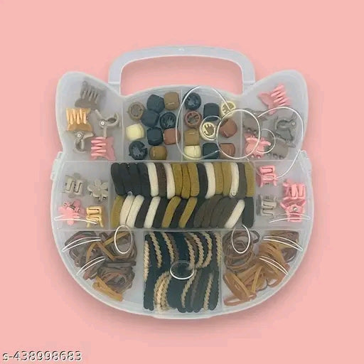 Cute Beaded Hair Rubber Bands – Set of 3 Different Colors