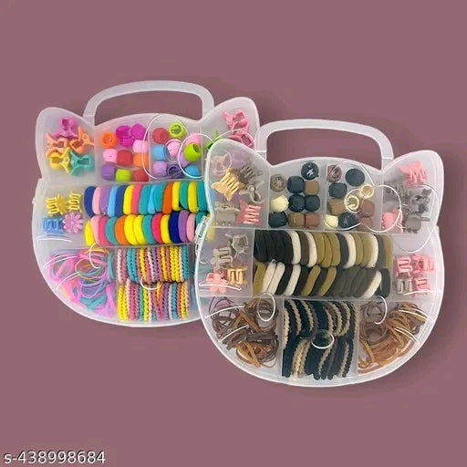 Cute Beaded Hair Rubber Bands – Set of 3 Different Colors