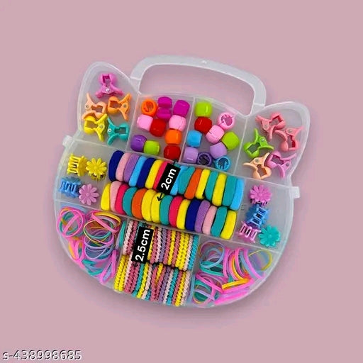 Cute Beaded Hair Rubber Bands – Set of 3 Different Colors