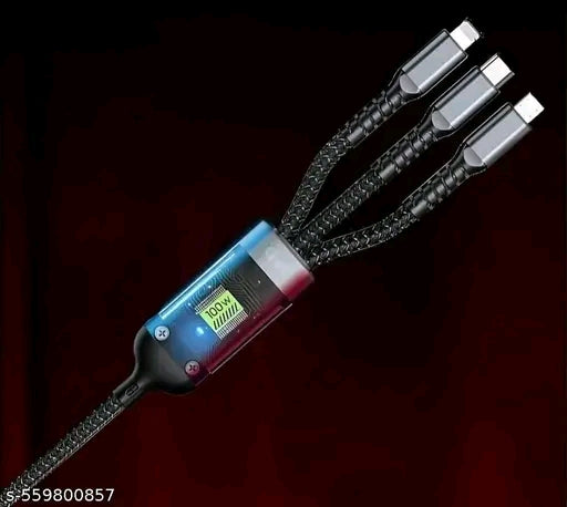 3-in-1 Fast Charging C-Type USB Cable – Premium Quality