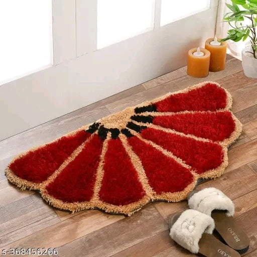 Anti slip half sun flower shaped door mat